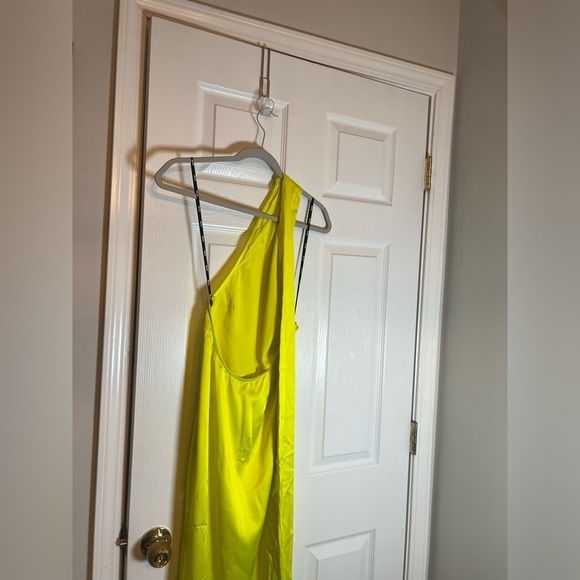 SER.O.YA Marissa Silk Dress in Neon Lime - Picture 8 of 9